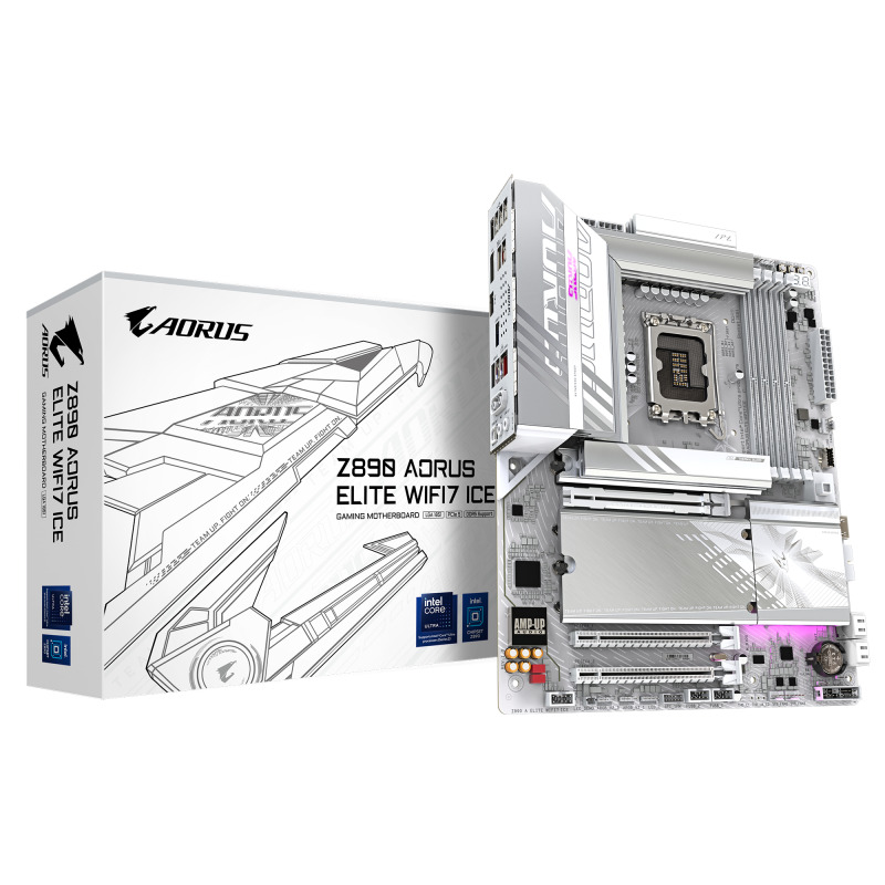 TARJETA MADRE GIGABYTE Z890 A ELITE WF7 ICE / DDR5 / SOCKET 1851 INTEL SERIE 2 / WIFI 7 / BT / GAMA ALTA